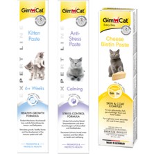 Kitten Paste 50 gr + Anti Stress Paste 50 gr + Gimcat Paste Biotin Peynirli Kedi Macunu 50 gr