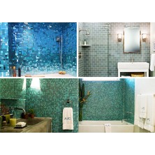 Orient Mutfak,banyo,havuz ve Zemin Için Sade Siyah 10X10 Cam Mozaik