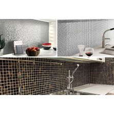 Orient Mutfak,banyo,havuz ve Zemin Için Sade Siyah 25X50 Cam Mozaik