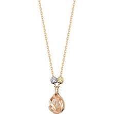 Sembol Gold Tektaş Altın Kolye 14K Rose  Dorikalı