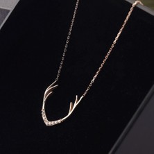 Sembol Gold Geyik Boynuzu Altın Kolye 14K