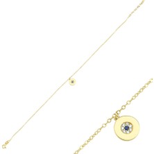 Sembol Gold Halhal Altın Bileklik Nazarlı 14K Gold 20 - 25 cm