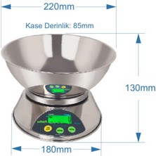 HANA Paslanmaz 5kg Elektronik Terazi- Hs 007