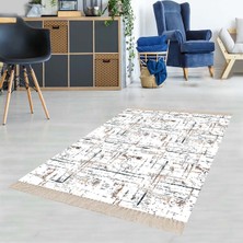 Bona Fortuna Geometrik Çizgi Desenli Renk Geçişli Dijital Baskı Yıkanabilir Kaymaz Taban Salon Halısı ve Yolluk