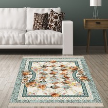 Bona Fortuna Osmanlı Desen Kırkyama Patchwork Desenli Etnik Dijital Baskı Yıkanabilir Modern Salon Halı ve Yollu