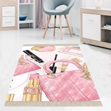 Bona Fortuna Makyaj Çantası Desenli Modern Dijital Baskı Yıkanabilir Kaymaz Taban Salon Halı ve Yolluk