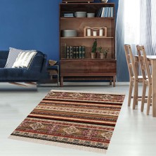 Bona Fortuna Otantik Kilim Desenli Etnik Dijital Baskı Yıkanabilir Modern Salon Halı ve Yolluk