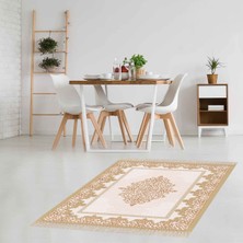 Bona Fortuna Osmanlı Desen Göbekli Dijital Baskı Yıkanabilir Kaymaz Taban Klasik Salon Halı ve Yolluk