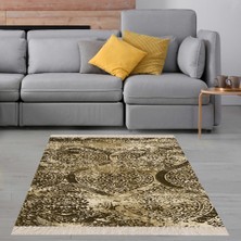 Bona Fortuna Osmanlı Motifler Desenli Dijital Baskı Yıkanabilir Modern Salon Halısı ve Yolluk