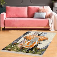 Bona Fortuna Fil Desenli Etnik Dijital Baskı Yıkanabilir Kaymaz Taban Salon Halı ve Yolluk