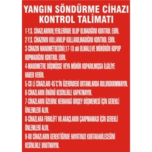 İzmir Serigrafi Yangın Söndürme Cihazı Kontrol Talimatı 2.6 mm PVC Uyarı Levhası 25 x 35 cm