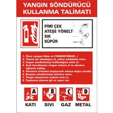 İzmir Serigrafi Yangın Söndürücü Kullanma Talimatı 2.6 mm PVC Uyarı Levhası 17,5 x 25 cm