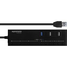 Promate Masterhub USB Hub Çoklayıcı 10 USB Girişli Anahtarlı LED Göstergeli Hızlı