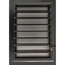 50 cm x 50 cm Alüminyum Antrasit Siyah Banyo Wc Panjur ve Menfezi