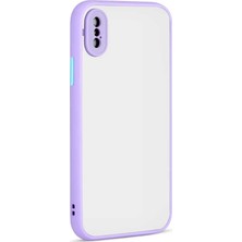 Case Street Apple iPhone Xs Kılıf Hux Kamera Korumalı Silikon Mor