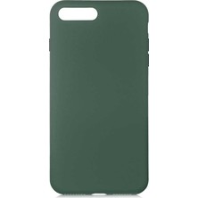 Case Street Apple iPhone 7 PLUS Kılıf LSR Lansman Görünüm İçi Süet Silikon Koyu Yeşil