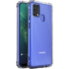 Case Street Samsung Galaxy M21 Kılıf AntiShock Sert Kapak+Nano Glass Şeffaf