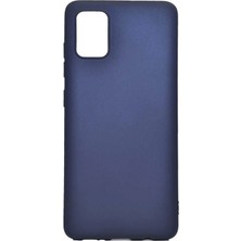 Case Street Samsung Galaxy M51 Kılıf Premier Mat Silikon Esnek Koruma+Nano Glass Lacivert