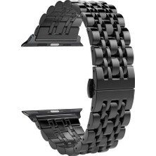 Case Street Apple Watch Uyumlu 6 40 mm Kordon Çift Renk Metal Kordon Çıtçıtlı KRD 14 Siyah