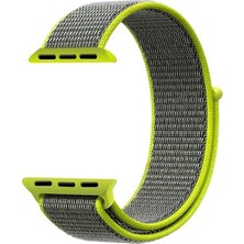 Case Street Apple Watch Uyumlu 6 40 mm Kordon Kumaş CırtCırtlı Kordon Yeşil
