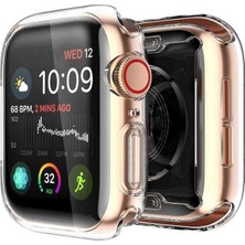 Case Street Apple Watch Uyumlu SE 44 mm Kılıf Önü Kapalı Silikon Şeffaf