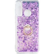 Case Street Huawei Y6P Kılıf Milce Sulu Yüzüklü Silikon Arka Kapak Mor