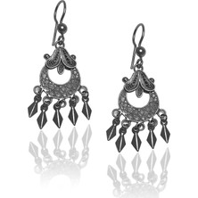 Midyat Nurtaş Gümüş Yöresel Model Oksitli Telkari Gümüş Küpe