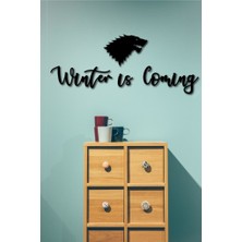 Hellove Winter Is Coming Yazısı Duvar Tablosu Ahşap Duvar Yazısı