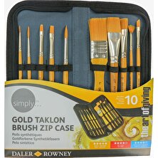Daler Rowney Simply Gold Taklon Akrilik Çantalı Fırça Seti 10'lu