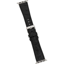 Bouletta Apple Watch Uyumlu Deri Kordon 42-44MM De5 Siyah