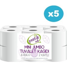 Pratiksoft 5 Koli Mini Jumbo Tuvalet Kağıdı 60 Rulo