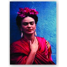 Caka Tablo   Ahşap Tablo Frida Kahlo Gülümseyen