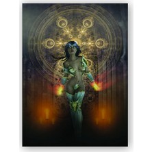 Caka Tablo   Ahşap Tablo Fantezi Karanlık Cadı Savaşçı