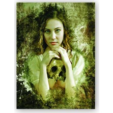 Caka Tablo   Ahşap Tablo Karanlık Kafa Tası Kadın