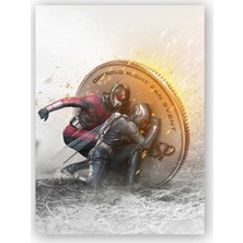 Caka Tablo   Ahşap Tablo Ant Man Bozuk Para Kalkanı