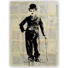 Caka Tablo   Ahşap Tablo Charlie Chaplin ve Senaryolar