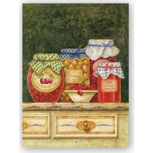Caka Tablo   Ahşap Tablo Vintage Reçel Kavanozları