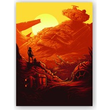 Caka Tablo   Ahşap Tablo Star Wars Güç Uyanıyor Rey