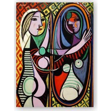 Caka Tablo   Ahşap Tablo Girl Before A Mirror, 1932 by Pablo Picasso