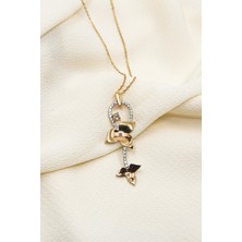 Semiz Kuyumculuk Yaprak Motifli Şık Altın Kolye