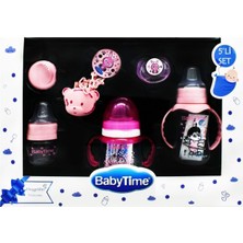 BabyTime BT206 Yenidoğan 5li Biberon Emzik Seti - Pembe