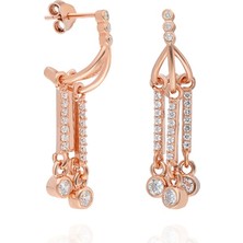 Nereze 925 Ayar Tasarım Sallantılı Kadın Gümüş Küpe