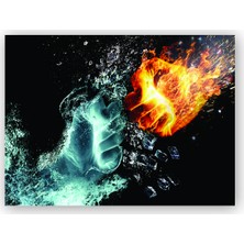 Caka Tablo   Ahşap Tablo Ateş ve Su