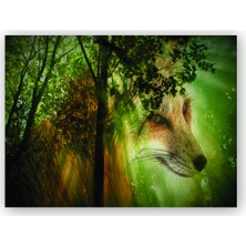 Caka Tablo   Ahşap Tablo Orman Tilki Figürü