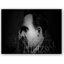 Caka Tablo   Ahşap Tablo Friedrich Nietzsche Portre SB