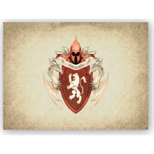 Caka Tablo   Ahşap Tablo Game of Thrones Lannister Flama