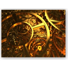 Caka Tablo   Ahşap Tablo İçiçe Altın Çarklar