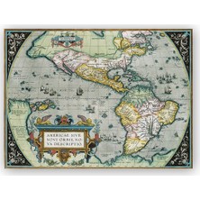 Caka Tablo   Ahşap Tablo Amerikanın İlk Haritası 1570 Görsel