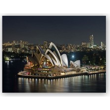 Caka Tablo   Ahşap Tablo Avustralya Sydney Gece Manzarası