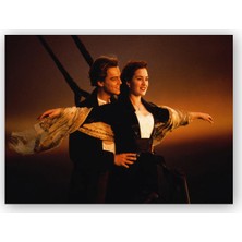 Caka Tablo   Ahşap Tablo Titanic Rose ve Jack Uçuyor